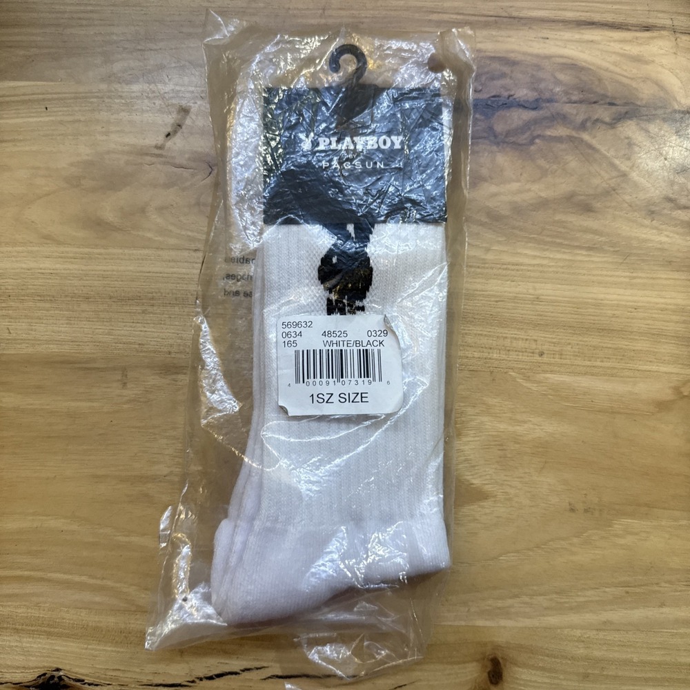 Playboy Socks By Pacsun White Black 1 Size Unisex